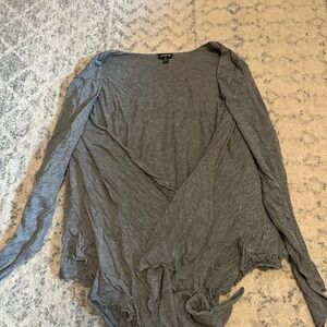 Torrid gray front wrap cardigan Sweater